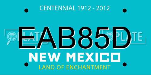 EAB85D New Mexico License Plate