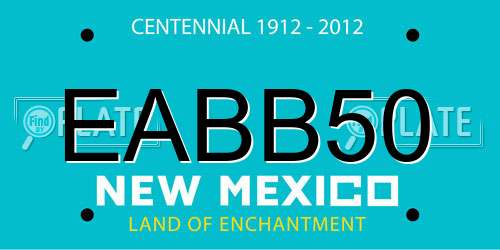 EABB50 New Mexico License Plate