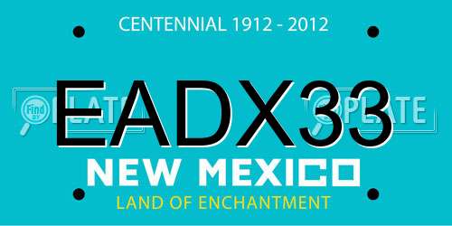 EADX33 New Mexico License Plate