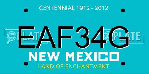 EAF34G New Mexico License Plate