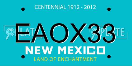 EAOX33 New Mexico License Plate
