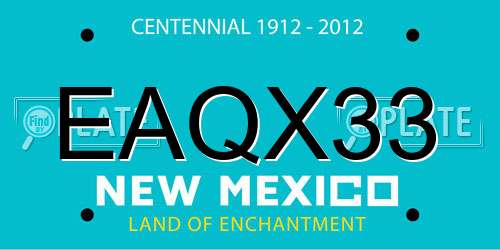 EAQX33 New Mexico License Plate