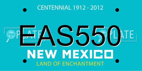 EAS550 New Mexico License Plate