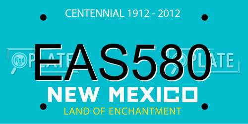 EAS580 New Mexico License Plate