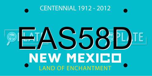 EAS58D New Mexico License Plate
