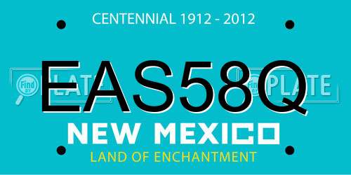 EAS58Q New Mexico License Plate
