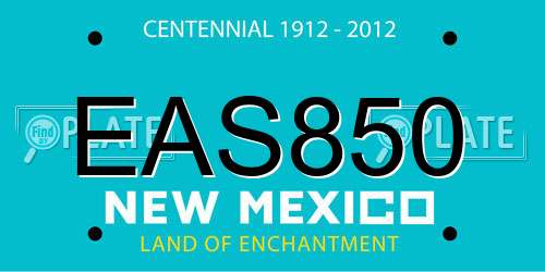 EAS850 New Mexico License Plate