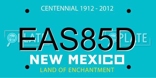 EAS85D New Mexico License Plate