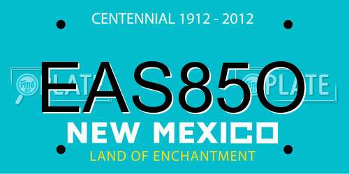 EAS85O New Mexico License Plate