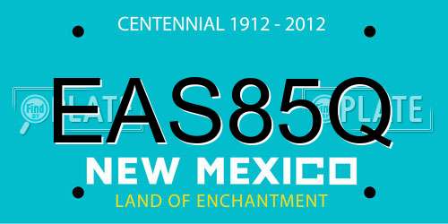EAS85Q New Mexico License Plate