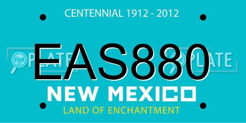 EAS880 New Mexico License Plate