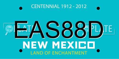 EAS88D New Mexico License Plate