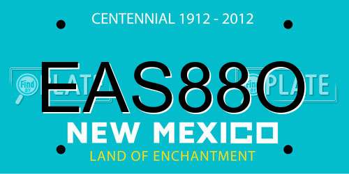 EAS88O New Mexico License Plate