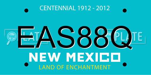 EAS88Q New Mexico License Plate