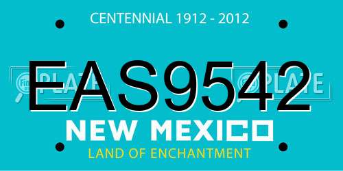 EAS9542 New Mexico License Plate