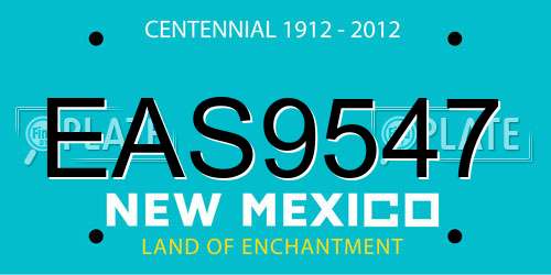 EAS9547 New Mexico License Plate