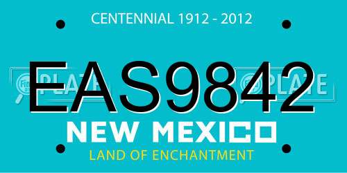 EAS9842 New Mexico License Plate