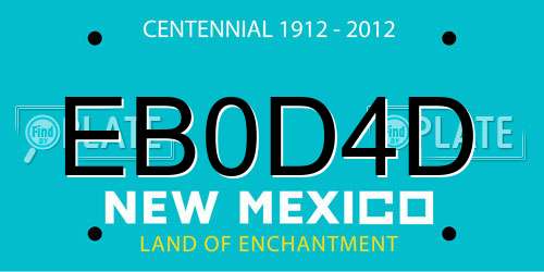 EB0D4D New Mexico License Plate