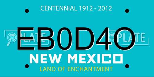 EB0D4O New Mexico License Plate