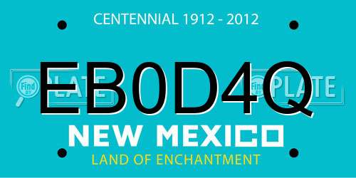 EB0D4Q New Mexico License Plate