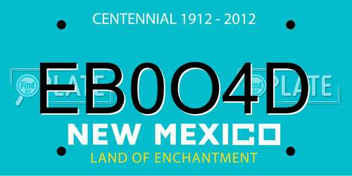 EB0O4D New Mexico License Plate