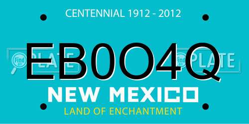 EB0O4Q New Mexico License Plate