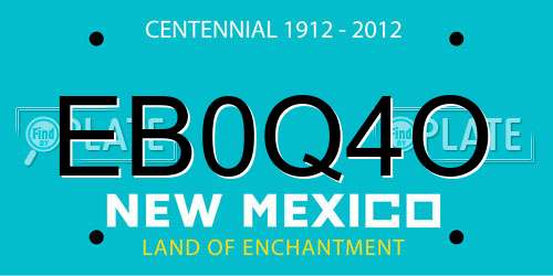 EB0Q4O New Mexico License Plate