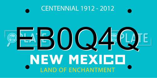 EB0Q4Q New Mexico License Plate