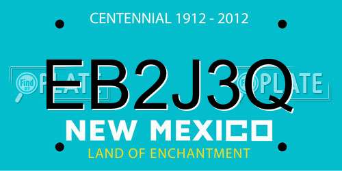 EB2J3Q New Mexico License Plate