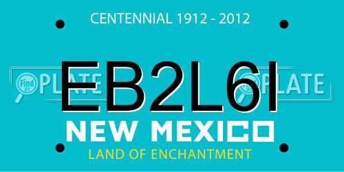 EB2L6I New Mexico License Plate