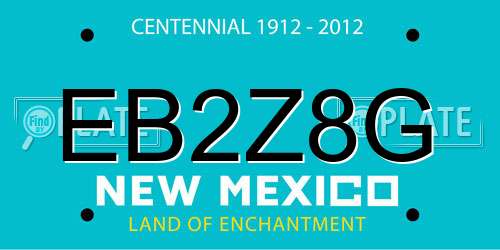 EB2Z8G New Mexico License Plate