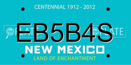 EB5B4S New Mexico License Plate