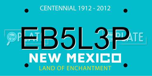 EB5L3P New Mexico License Plate