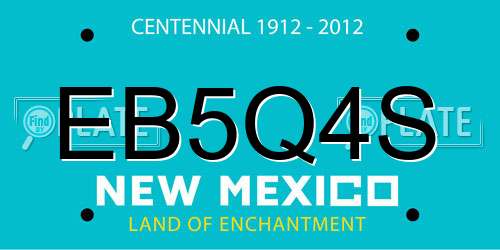 EB5Q4S New Mexico License Plate