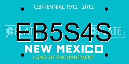 EB5S4S New Mexico License Plate