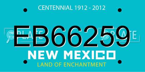 EB66259 New Mexico License Plate