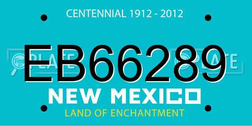 EB66289 New Mexico License Plate