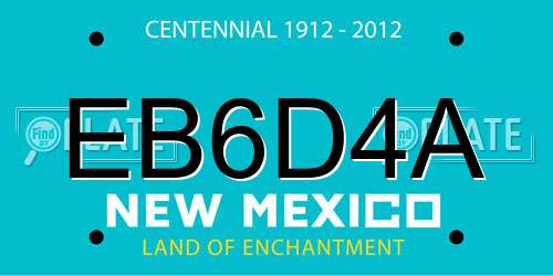 EB6D4A New Mexico License Plate