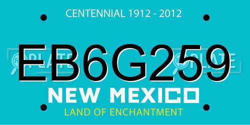 EB6G259 New Mexico License Plate