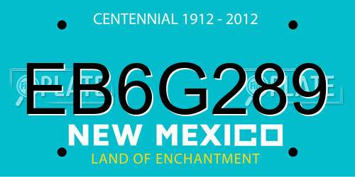 EB6G289 New Mexico License Plate