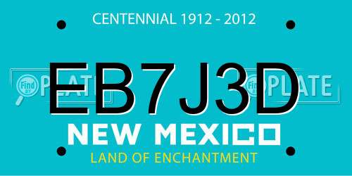 EB7J3D New Mexico License Plate