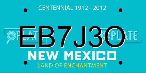 EB7J3O New Mexico License Plate