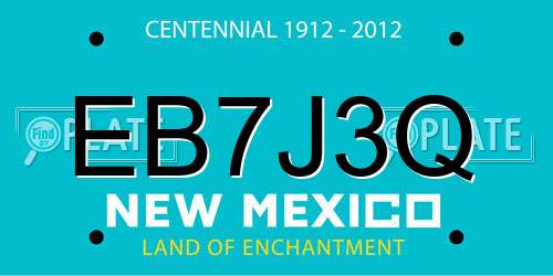 EB7J3Q New Mexico License Plate
