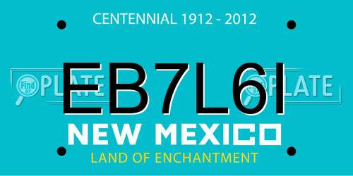 EB7L6I New Mexico License Plate