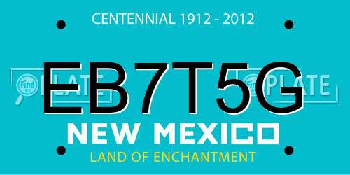 EB7T5G New Mexico License Plate