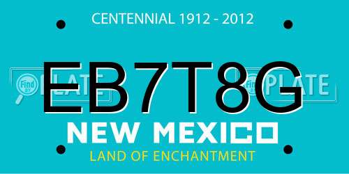 EB7T8G New Mexico License Plate