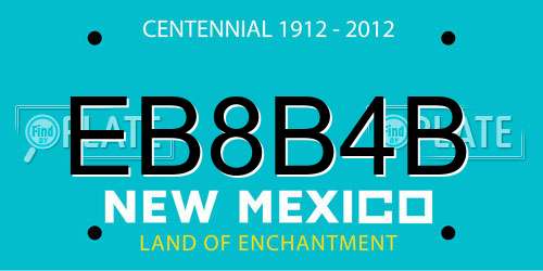 EB8B4B New Mexico License Plate