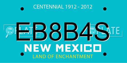 EB8B4S New Mexico License Plate