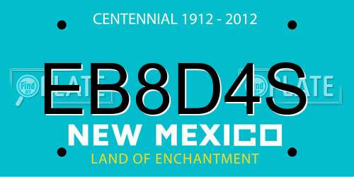 EB8D4S New Mexico License Plate