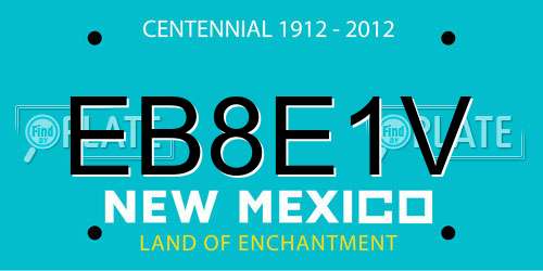 EB8E1V New Mexico License Plate